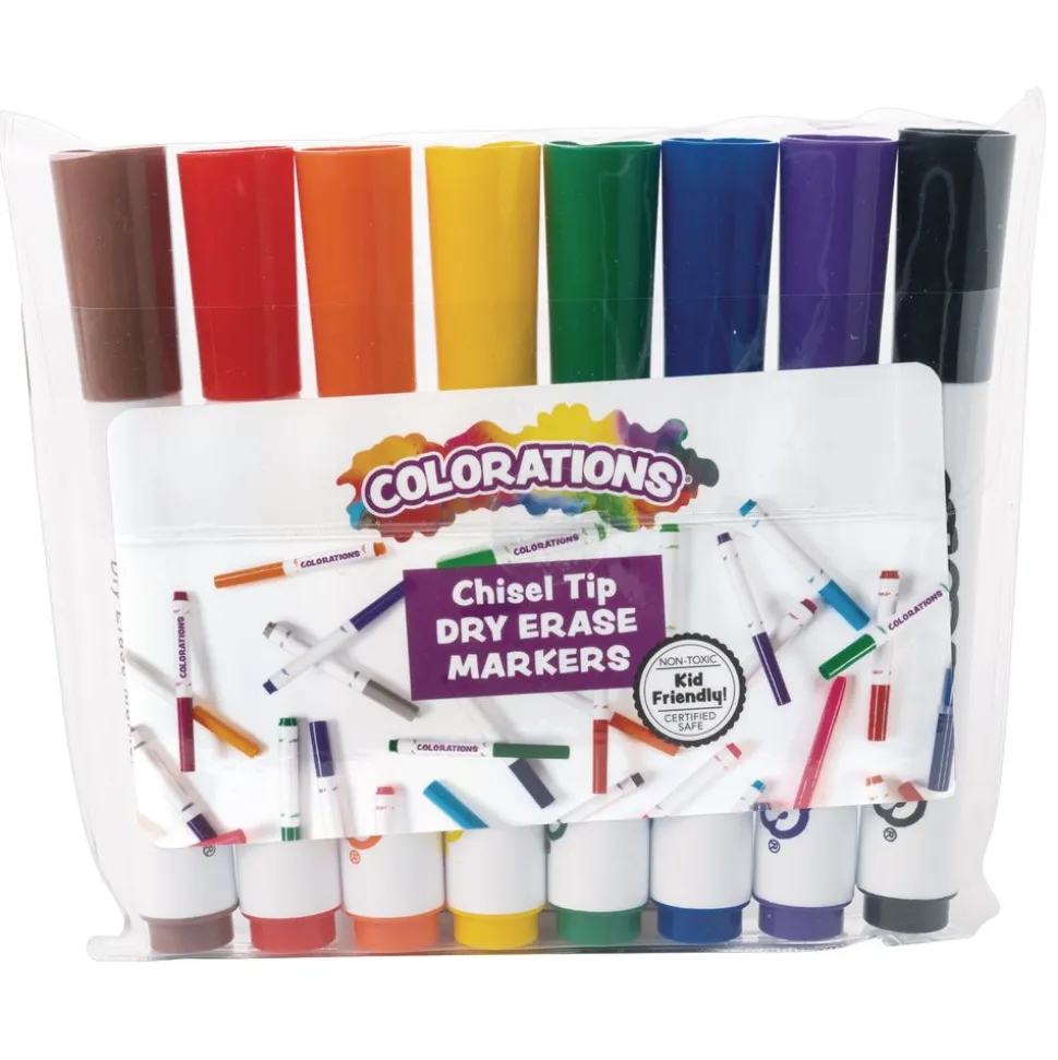 Colorations® Dry Erase Chisel Tip Markers - Set of 8