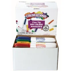 Colorations® Dry Erase Markers Fine Tip Value Pack - Set of 48