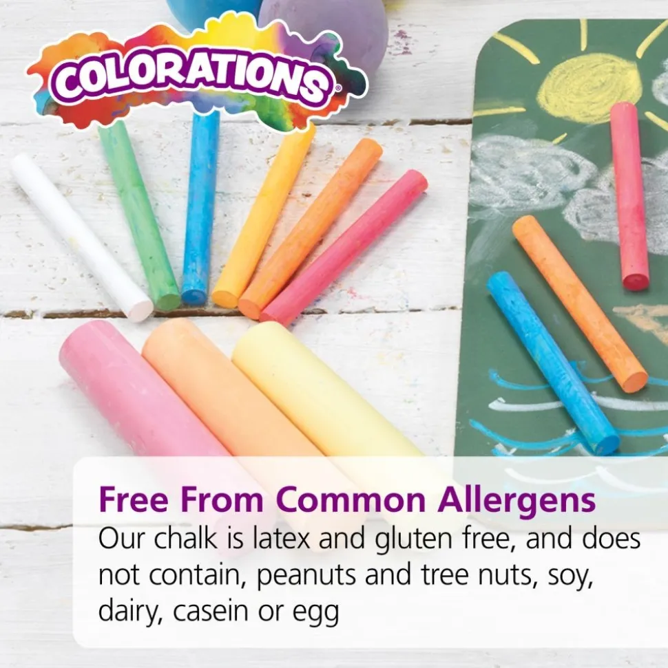 Colorations® DustLite™ Colored Chalk - 100 Pieces
