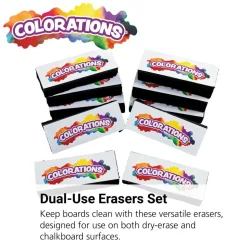 Colorations® Dust-Lite™ Dual Use Dry Erase/Chalkboard Eraser - Set of 10