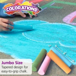 Colorations® DustLite™ Washable Sidewalk Chalk - Classroom Value Pack 126 pieces