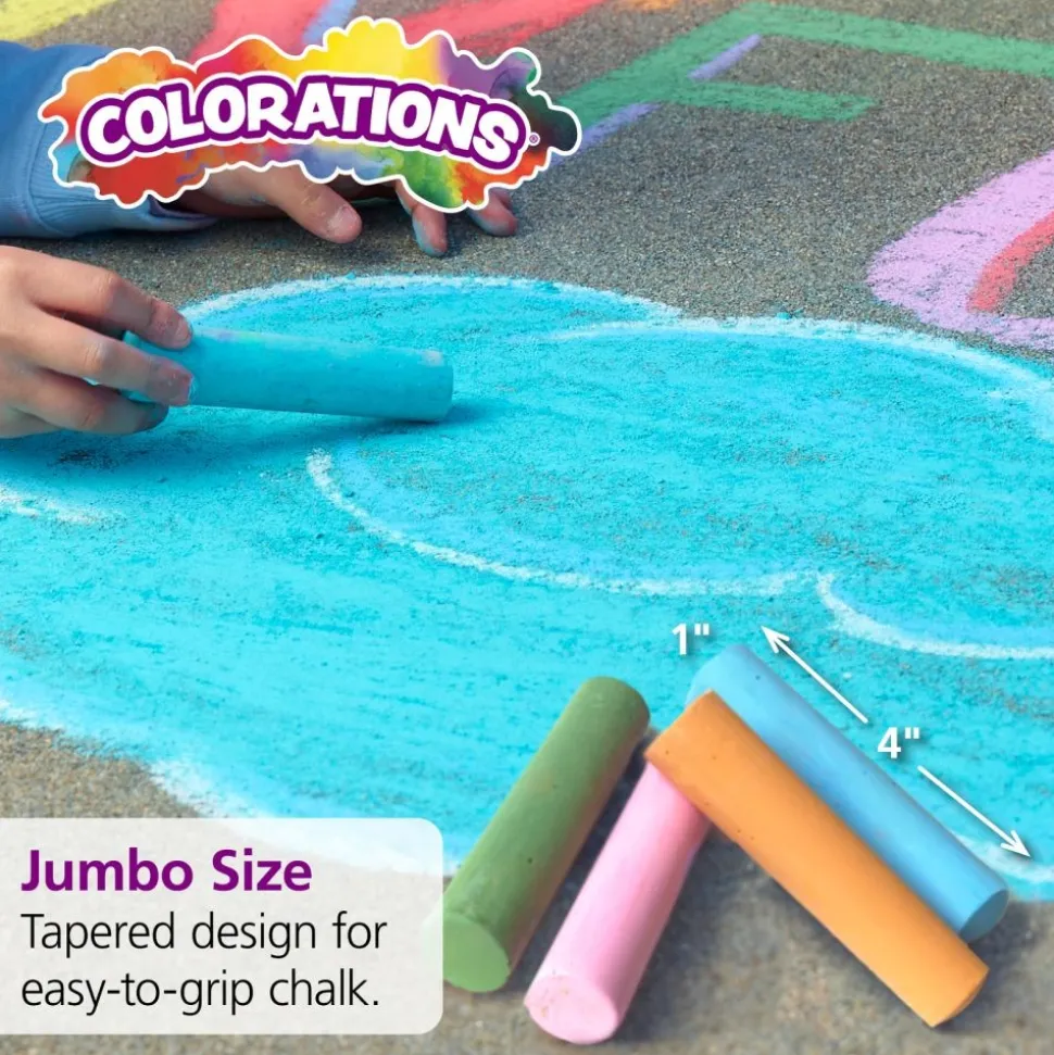 Colorations® DustLite™ Washable Sidewalk Chalk - Classroom Value Pack 126 pieces