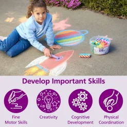 Colorations® DustLite™ Washable Sidewalk Chalk - 50 Pieces