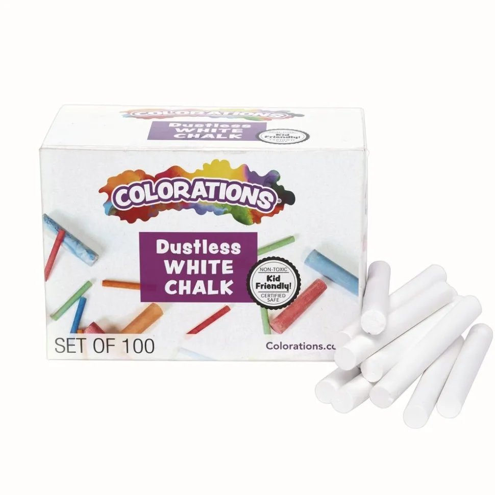 Colorations® DustLite™ White Less Dust Chalk - 100 Pieces