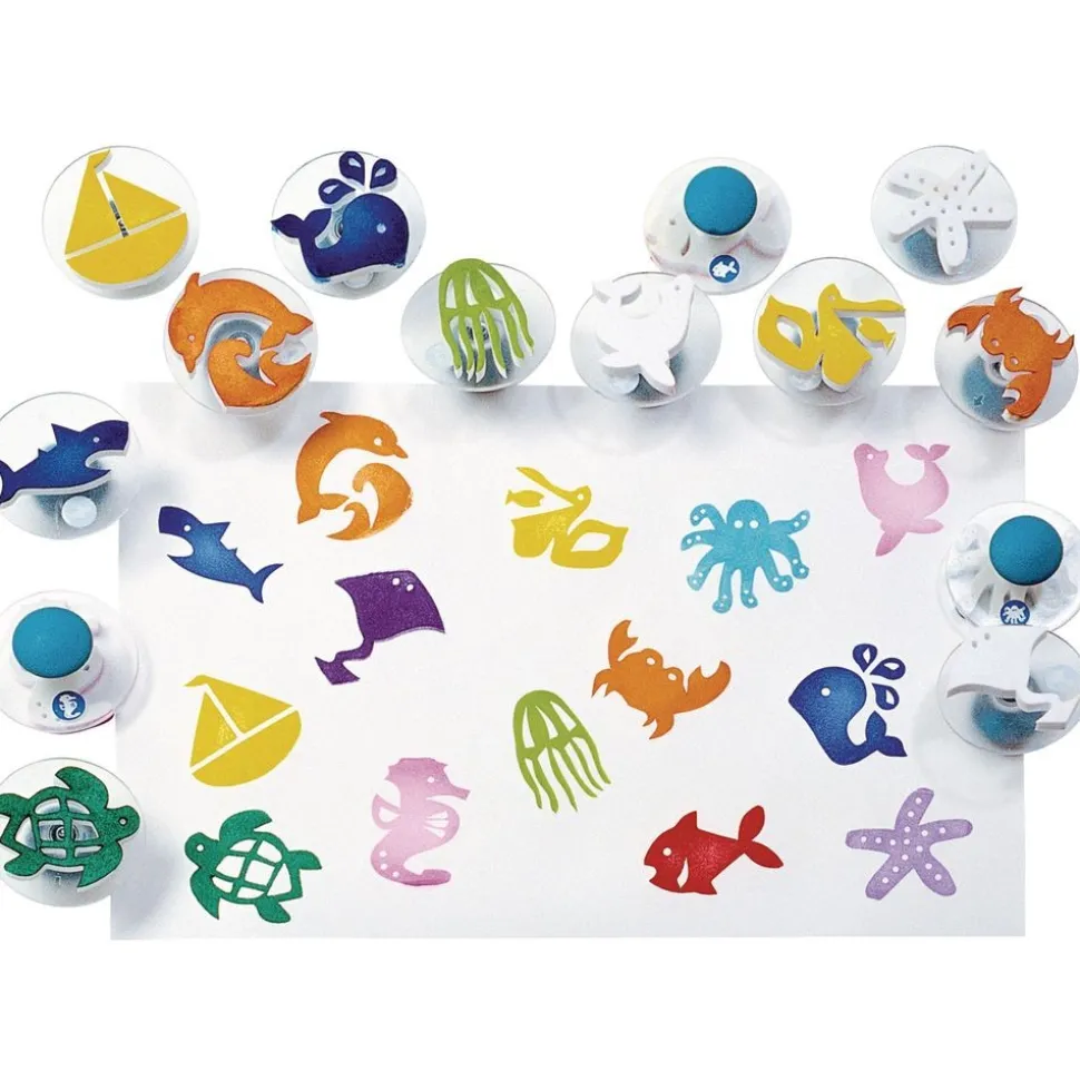 Colorations® Easy-Grip Stampers, Sea Life - Set of 14
