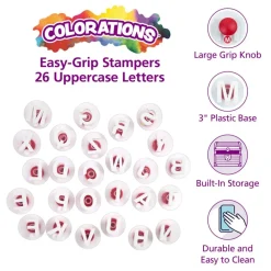Colorations® Easy-Grip Stampers, Uppercase Alphabet - Set of 26