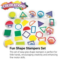 Colorations® Easy-Grip Stampers, Shapes - Set of 14