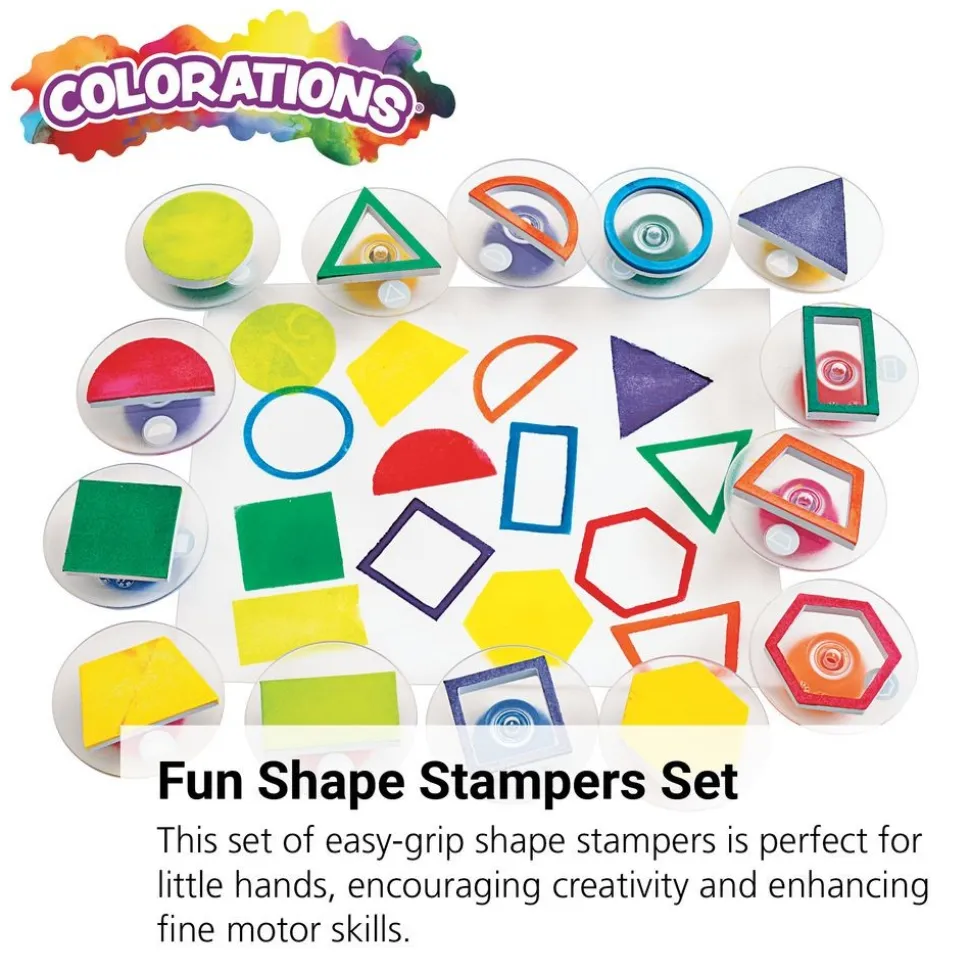 Colorations® Easy-Grip Stampers, Shapes - Set of 14