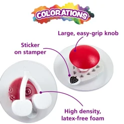 Colorations® Easy-Grip Stampers, Fruit & Vegetable - Set of 14