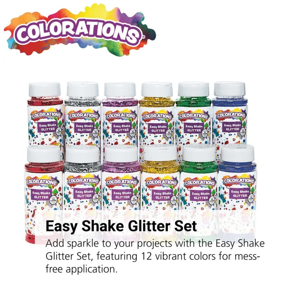 Colorations® Easy Shake Glitter - Set of 12, ea 3.5oz