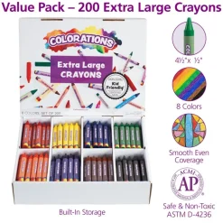 Colorations® Extra Large Crayons, Value Pack - Set of 200