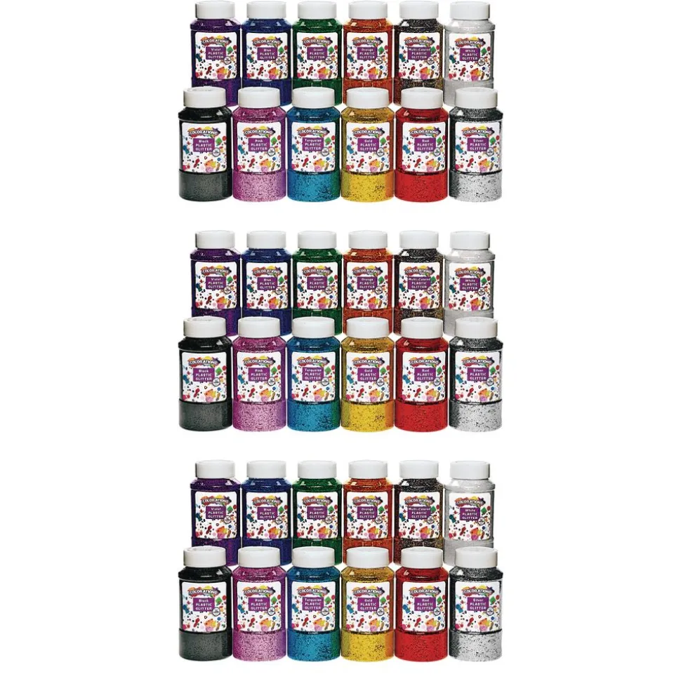 Colorations® Extra-Safe Plastic Glitter, 3 lbs. - Set of All 12