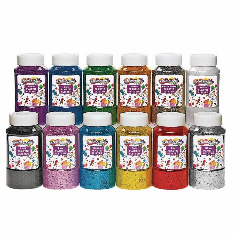 Colorations® Extra-Safe Plastic Glitter, 1 lb. - Value Pack Set of All 12