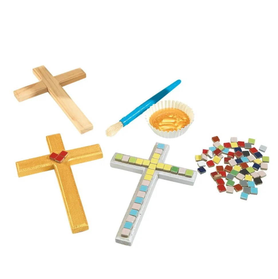 Colorations® Faith Based Cross Mosaic Creations Craft Kit - Makes 12 Crafts