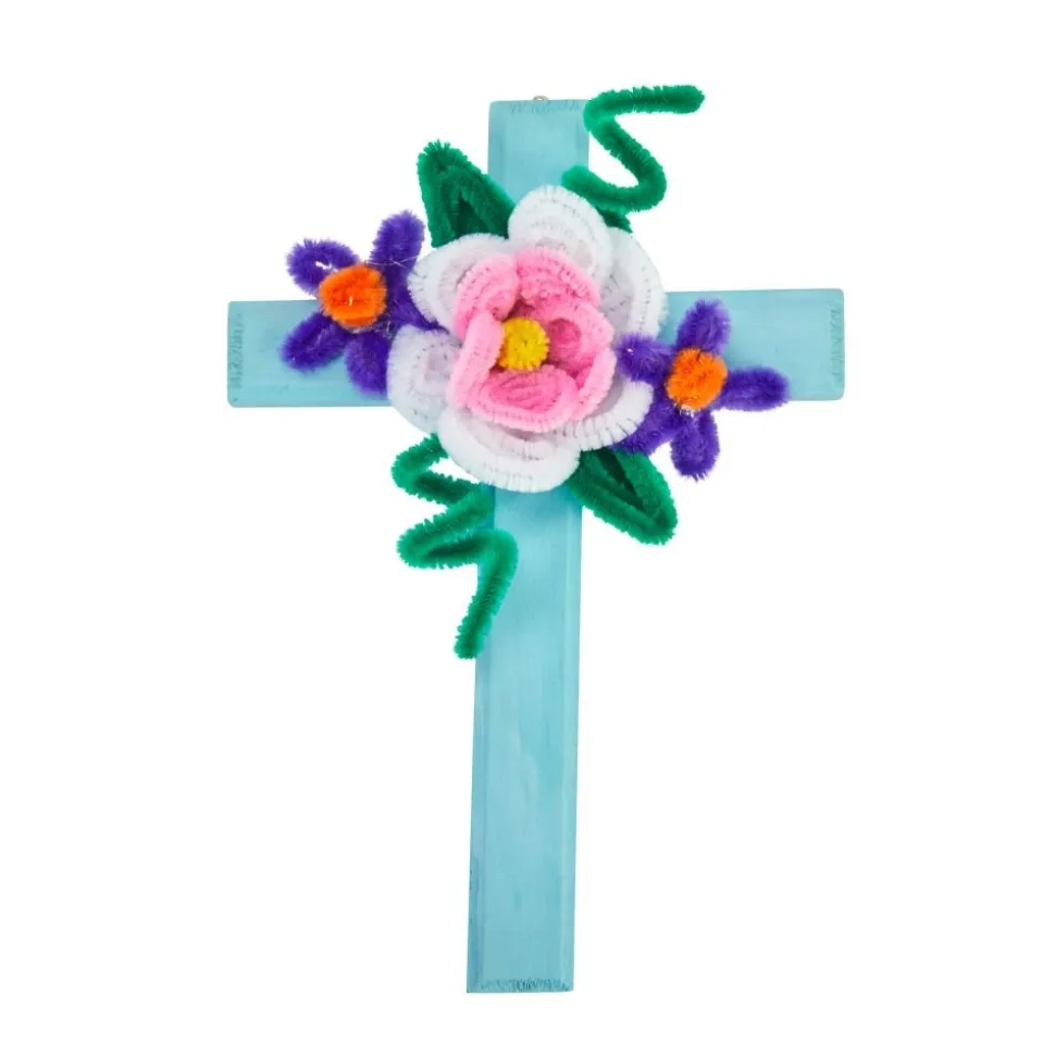 Colorations® Faith Based Floral Cross Craft Kit - Makes 12 Crafts