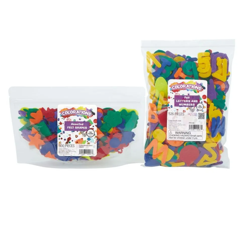 Colorations® Felt Shapes, Letters and Numbers - 1,025 Pieces