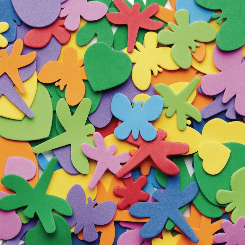 Colorations® Flowers, Hearts & Bug Foam Shapes - 500 Pieces