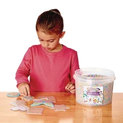 Colorations® Fluorescent Fuse Beads & 6 Pegboards in a Bucket - 22,000 Beads