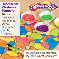 Colorations® Fluorescent Neon Simply Washable Tempera - Set of 7