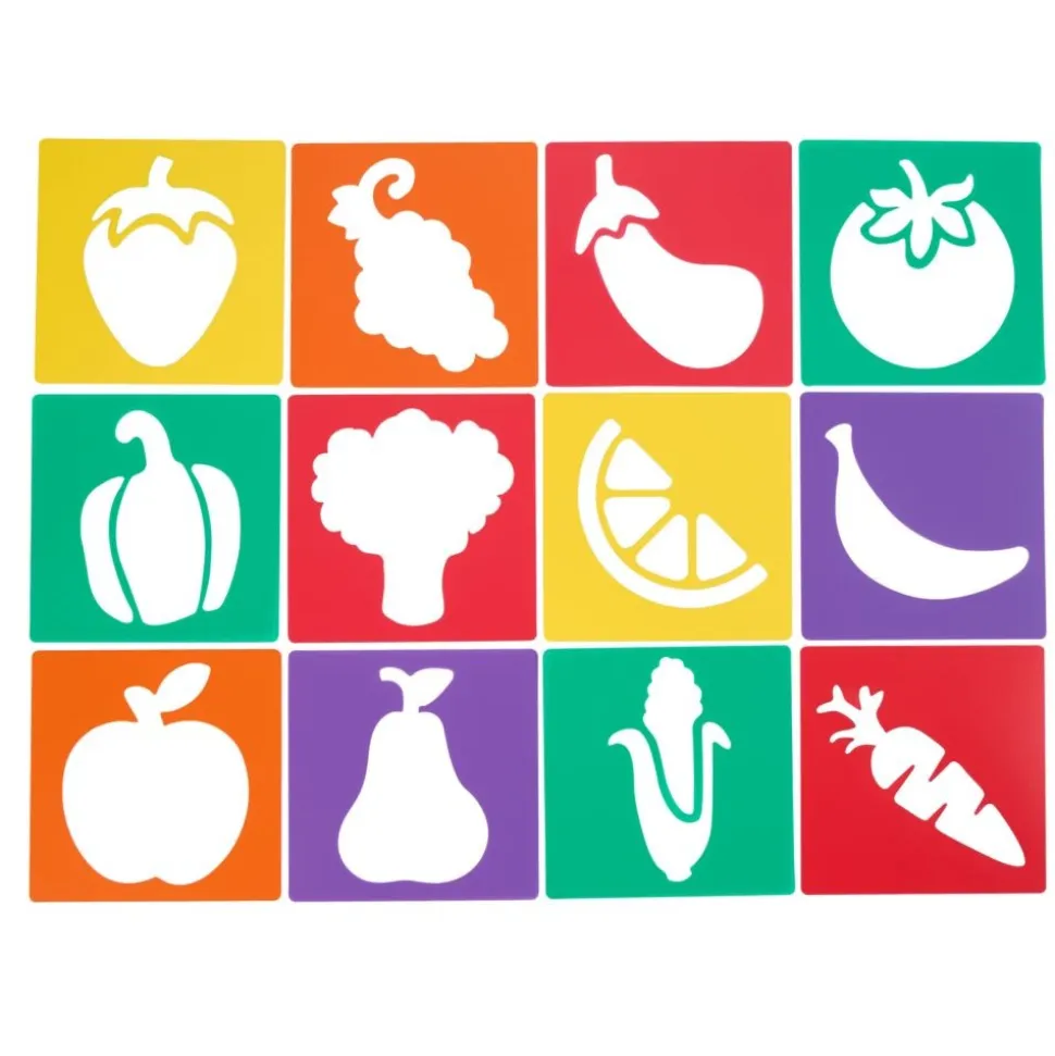 Colorations® Fruit & Vegetable Stencils Set of 12