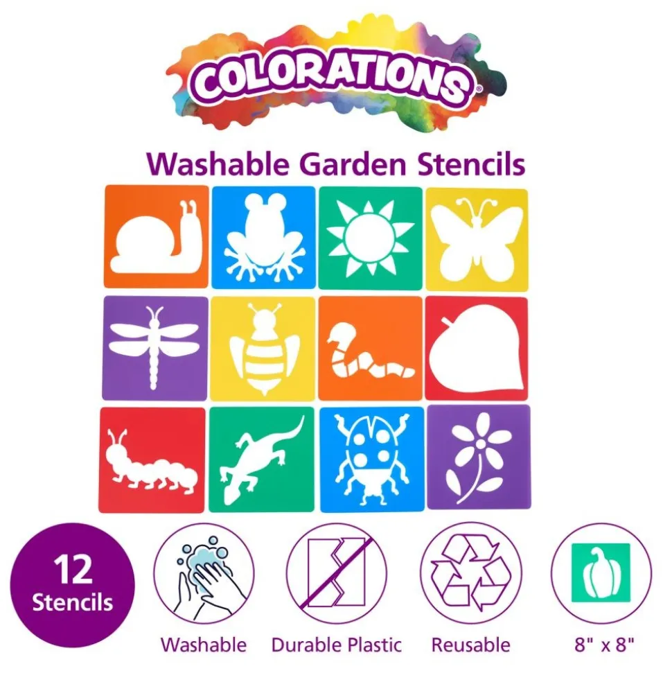 Colorations® Garden Stencils - Set of 12 Designs