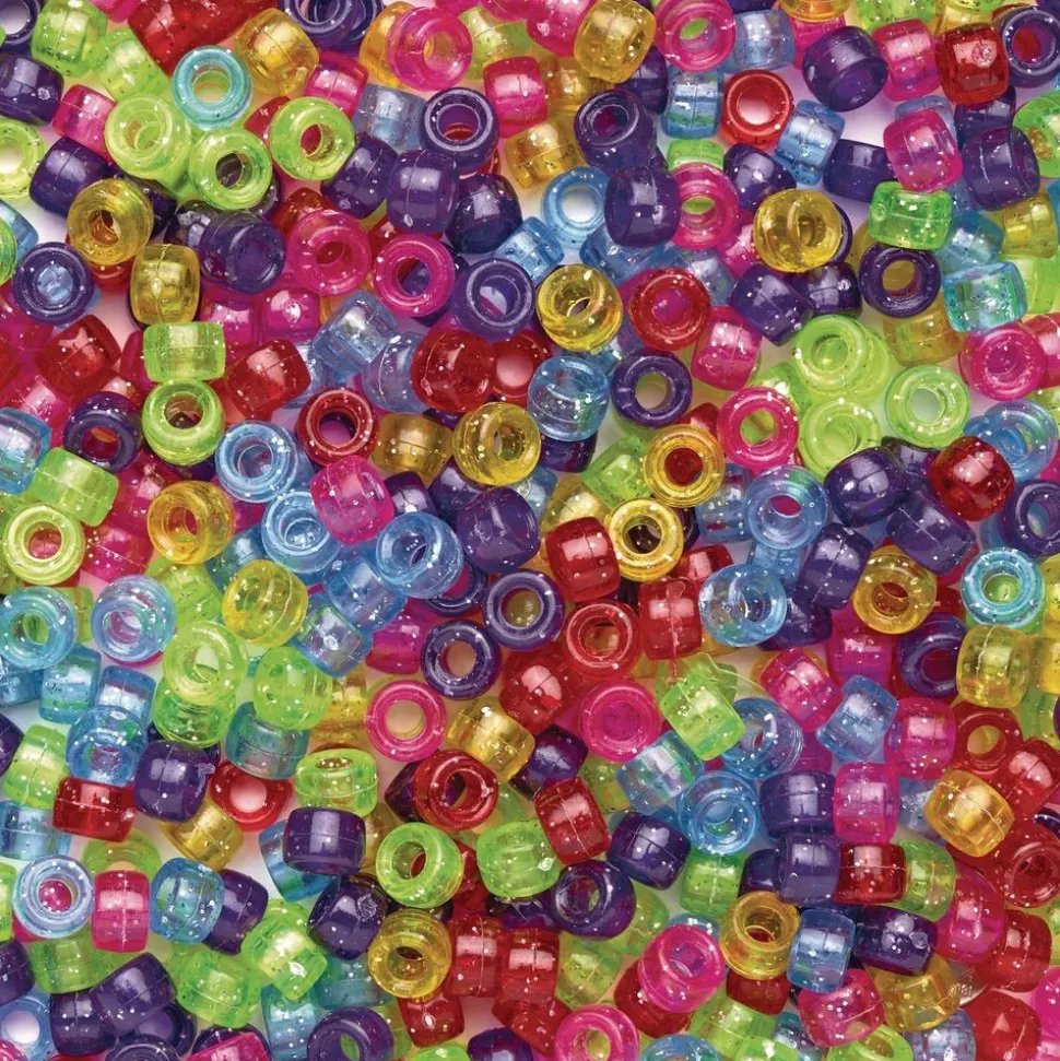 Colorations® Glitter Pony Beads - 1 lb.