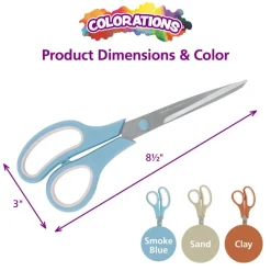 Colorations® Heavy-Duty Stainless Steel Scissors - Set of 3 in Boho Colors