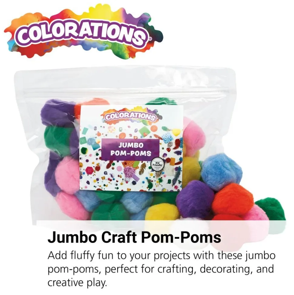 Colorations® Jumbo 2" Pom-Poms - 50 Pieces