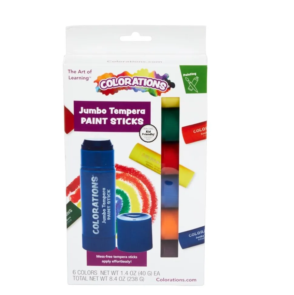 Colorations® Jumbo Tempera Paint Sticks - 6 Colors