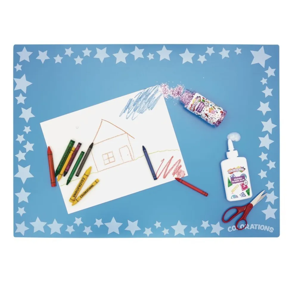 Colorations® Keep-It-Clean Plastic Art Mats - Set of 6