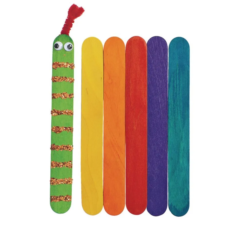 Colorations® Large Colored Wood Craft Sticks - 500 Pieces