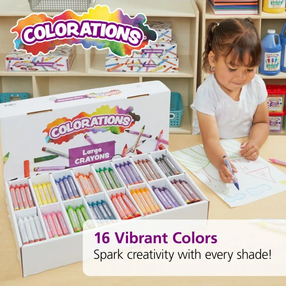 Colorations® Large Crayons, 16 Colors, Value Pack - Set of 400