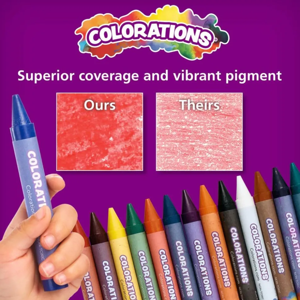 Colorations® Large Crayons, 16 Colors, Value Pack - Set of 400