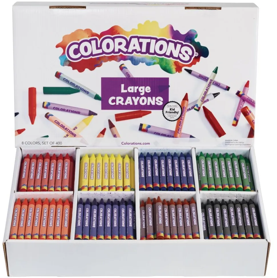 Colorations® Large Crayons - 8 Colors, Set of 400