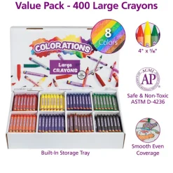 Colorations® Large Crayons - 8 Colors, Set of 400