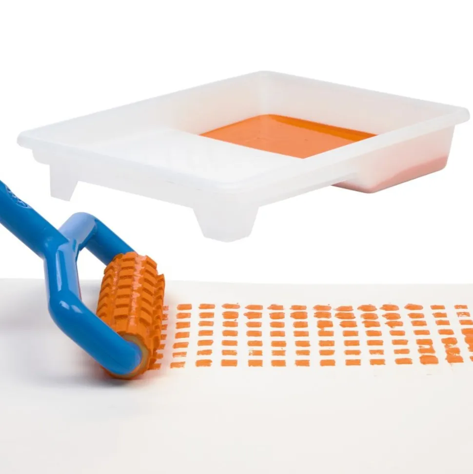 Colorations® Long Handle Pattern Rollers & Reusable Paint Tray Kit