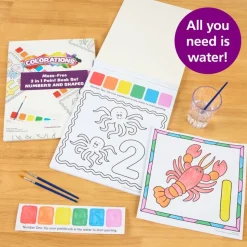 Colorations® Mess-Free 3 in 1 Paint Set - Numbers and Shapes - Set of 6