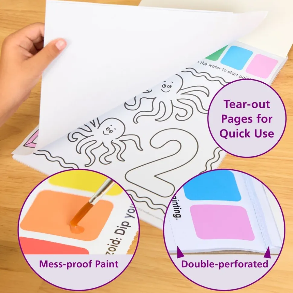 Colorations® Mess-Free 3 in 1 Paint Set - Numbers and Shapes - Set of 6