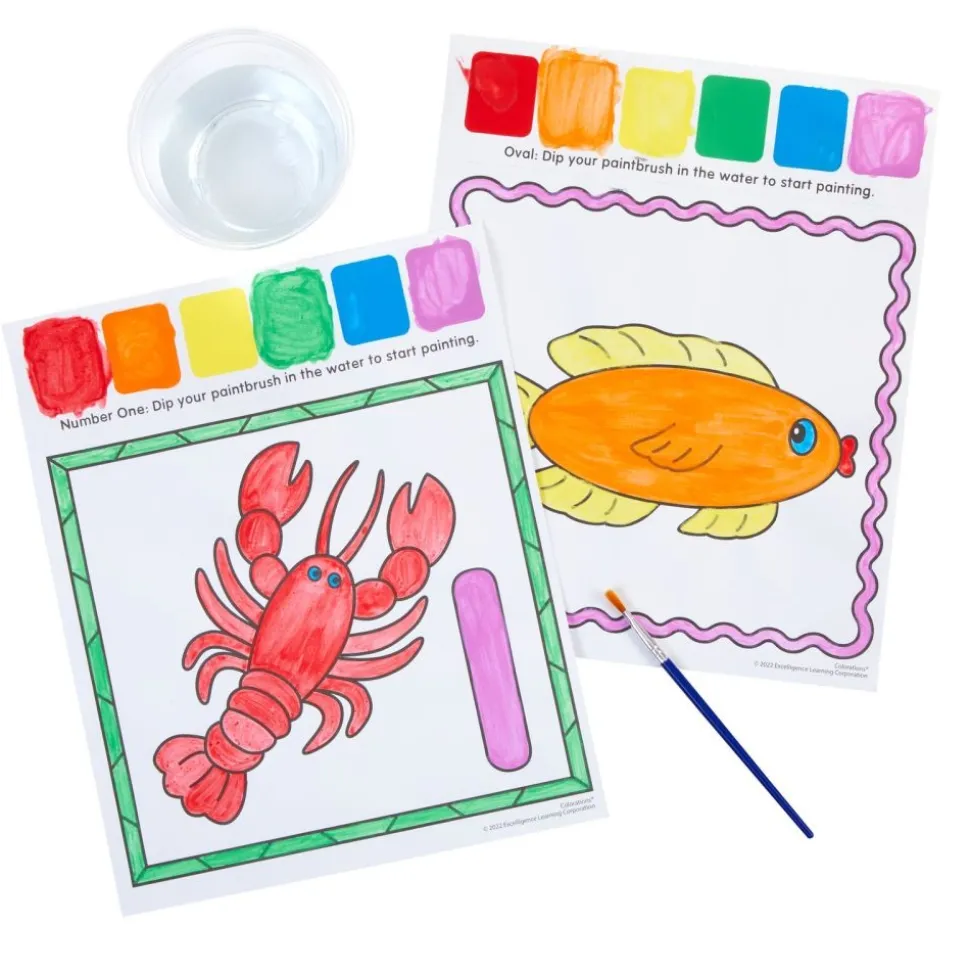 Colorations® Mess-Free 3 in 1 Paint Set - Numbers and Shapes - Set of 6