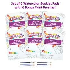 Colorations® Mess-Free 3 in 1 Paint Set - Numbers and Shapes - Set of 6
