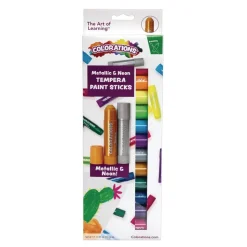 Colorations® Metallic & Neon Tempera Paint Sticks - Set of 12
