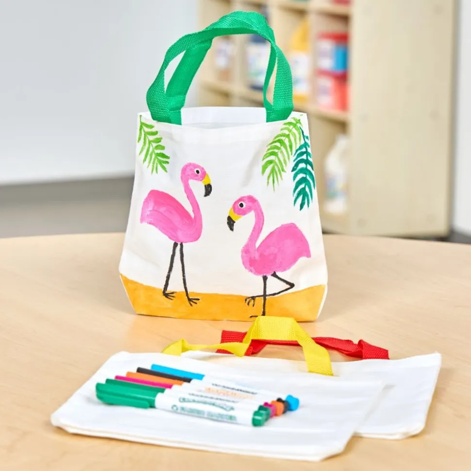 Colorations® Mini Canvas Tote Bags - Set of 24