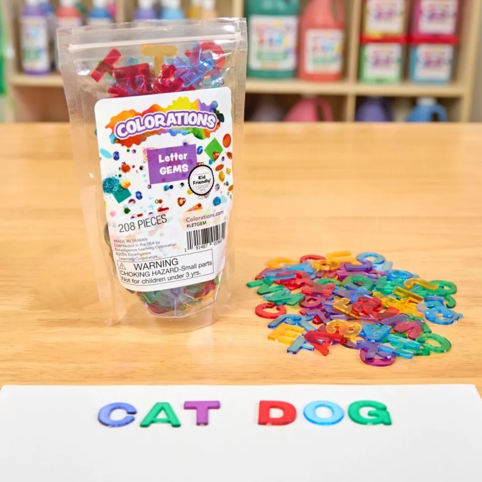 Colorations® Mini Letter Jewels - 8 of each letter, Total of 208 Pieces
