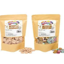 Colorations® Natural & Boho Wood Buttons - 1lb, 600 pc