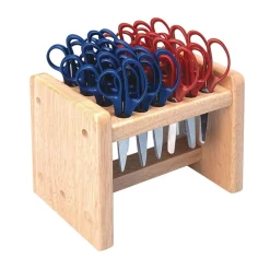 Colorations® Natural Oak Wood Rack with 24 Blunt Tip Scissors Value Pack
