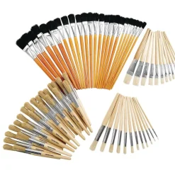 Colorations® Natural Wooden Brush Kit - 72 Pieces