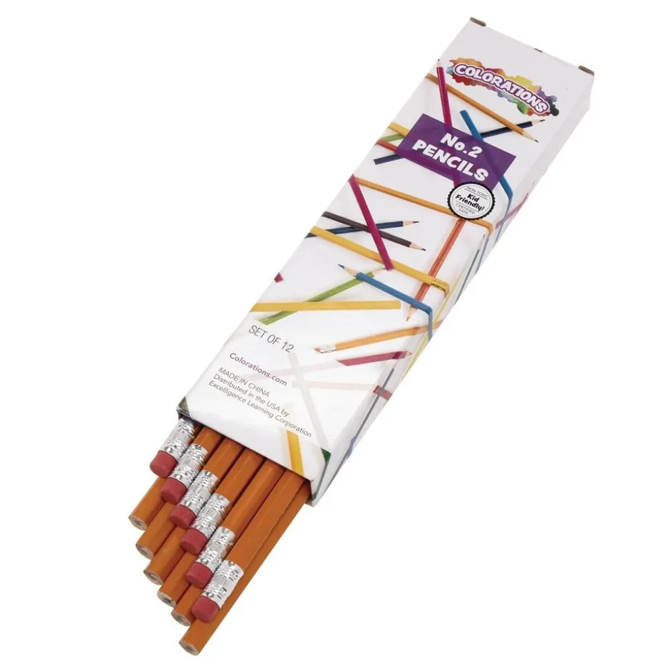 Colorations® NO.2 Hex Pencils with Erasers - 24 Sets