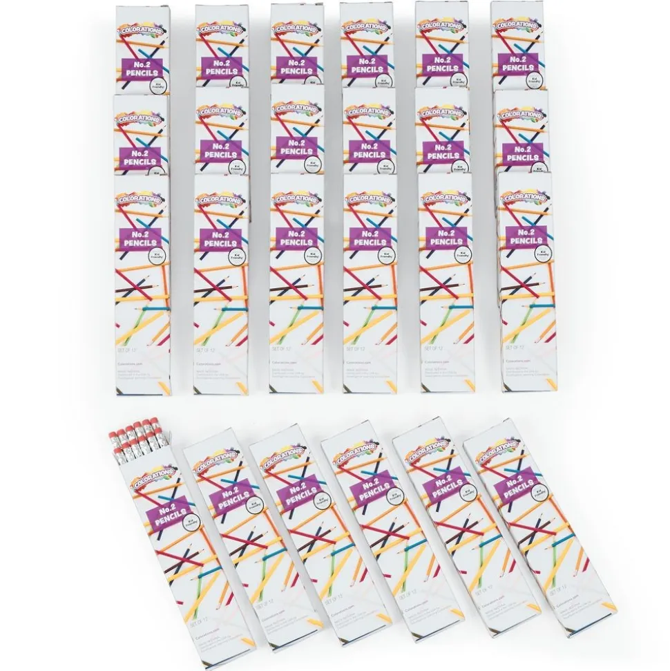 Colorations® NO.2 Hex Pencils with Erasers - 24 Sets