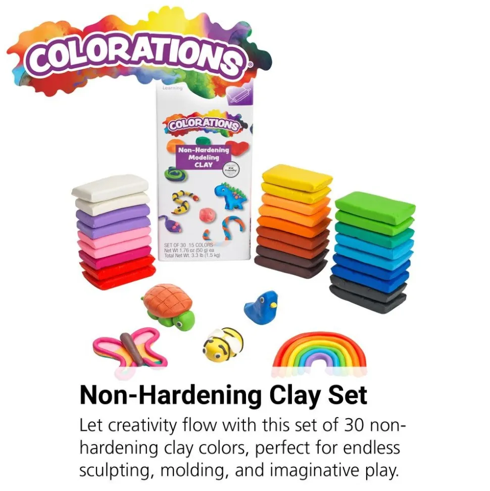 Colorations® Non-Hardening Clay - Set of 30