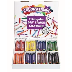 Colorations® Non-Roll Dry-Erase Crayon Classroom Value Pack - Set of 96